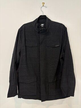 Skechers Jacket Mens Medium Black Zip Up Stretch Lightweight Cargo Outdoors XL